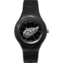 Detroit Red Wings Shadow Black Sport Watch With White Logo