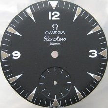 Dial For Vintage Omega Ranchero 30 Mm Ref 2990-1 Black For Replacement