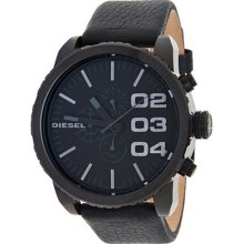 Diesel Men's DZ4216 Black Calf Skin Quartz Watch with Black Dial