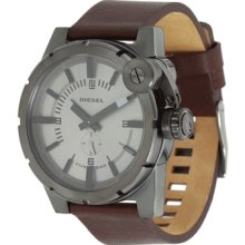 Diesel Men's DZ4238 Brown Leather Quartz Watch with Grey Dial