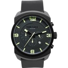 Diesel Watches Men's The Chronograph Black Polyurethane Black Dial Bla