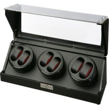 Diplomat Six Watch Winder -- Japanese Mabuchi Motor-- Black Carbon Fiber