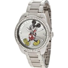 Disney by Ingersoll Womens Classic Mickey Mouse Diamante Stainles ...