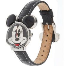 Disney Choice of Mickey or Minnie Leather Strap Watch - Mickey - One Size