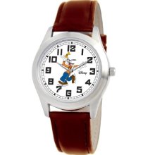 Disney Men's D140s004 Goofy Brown Leather Strap Watch