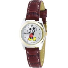 Disney Women's Mickey Mouse Brown Strap Watch MCK613