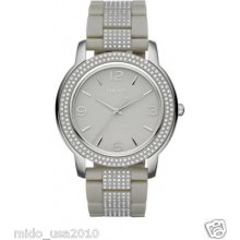 Dkny Crystals Accent Glitzy Gray Dial & Strap Acrylic Watch Ny8425 $175 Freegift