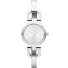 DKNY 'Essentials' Round Case Bangle Watch Silver