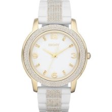 DKNY NY8528 White Gold Glitz Ladies Watch