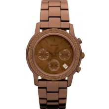 Dkny Ny8539 Chronograph Brown Stainless Steel Ladies Watch In Original Box