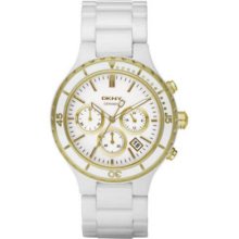 Dkny White Ceramic Band Chrono Womens Watch Ny8194