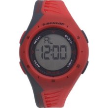 Dunlop Watches Women's Digital with Black and Red Rubber Strap Digita