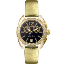 Elini Barokas Watches Men's South Beach Chronograph Diamond Gold Lame