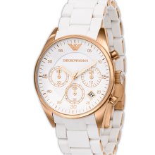 Emporio Armani Ladies' Round Stainless Steel Chronograph Watch