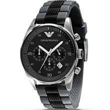 Emporio Armani Round Black Watch, 43 mm