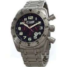 Equipe Men's Headlight Stainless Chronograph Watch - Bracelet - Black Dial - E602