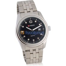 Exquisite Stainless Steel Strap Analog Watch (Black)