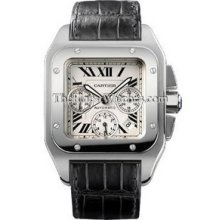 Extra-Large Cartier Santos 100 Chronograph Mens Steel Watch W20090X8