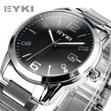 Eyki Luxury Elegant Vogue Date Display Steel Dress Mens Quartz Wrist Watch Usts