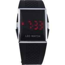 Fashion Women Men Girl Red Led Digital Wrist Sport Watch Wristwatch Pu Leather
