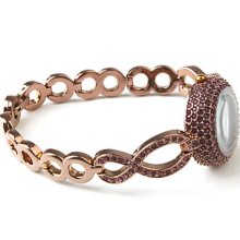 Fashionable PC Automatic Bracelet with Watch Brown Alloy Band