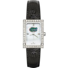 Florida gators women's allure black leather strap watch