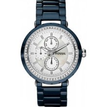 Fossil Allie Ceramic Navy White Dial Women's watch #CE1047