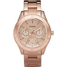 Fossil Es2859 Rose Tone Stainless Steel Multifunction Women's Watch