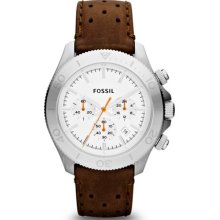 FOSSIL FOSSIL Retro Traveler Chronograph Leather Watch - Brown