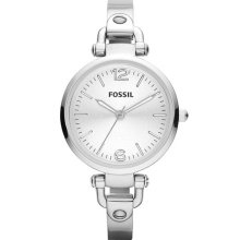 Fossil 'Georgia' Round Dial Bangle Watch, 32mm Silver