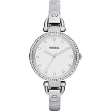 Fossil Georgia Silvertone Bangle Watch - White