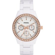 Fossil Ladies Stella White and Rose Gold Watch