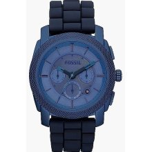 Fossil Machine Blue Silicone Chronograph Mens Watch FS4703