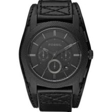 Fossil Machine Cuff Leather Chronograph Mens Watch