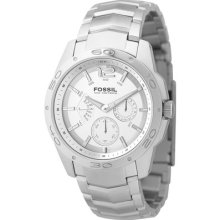 Fossil Men's Silver Tone Stainless Steel Multi Function Chronograph Watch Bq9327