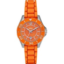 Fossil Riley Orange Mini Silicone Ladies Watch ES2939