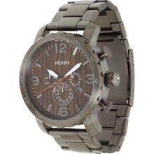 Fossil Smoke Grey Stainless Steel Bracelet Chronograph Mens Watch Jr1355