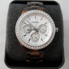 FOSSIL Stella Faux Tortoise Resin Glitz Women's Watch