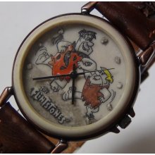 Fossil The Flintstones Men's Bronze Limited Edition Quartz Watch w/ Strap - Leather