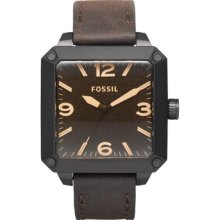 Fossil Unisex JR1337 Brown Leather Quartz Watch with Brown Dial ...