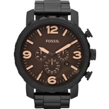 Fossil Watches Men's Black Dial Black IP Stainless Steel Black IP SS/B