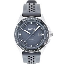 Fossil Watches Men's Grey Dial Black Silicone Black Silicone/Grey Dia