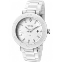 Fossil Women's CE1030 Ceramic Silver Dial Watch