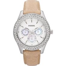 Fossil Women's Es2997 Stella Beige White Dial Watch