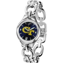 GA Tech Yellowjacket wrist watch : Georgia Tech Yellow Jackets Ladies Stainless Steel Eclipse AnoChrome Watch