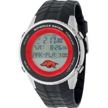 Game Time Arkansas Razorbacks Stainless Steel Digital Schedule Watch -