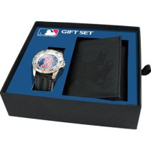 Game Time Boston Red Sox Watch and Tri-Fold Wallet - Black Black