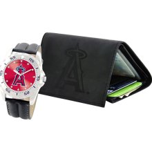 Game Time Men's MLB LA Anaheim Angels Watch and Tri-Fold Wallet Set,