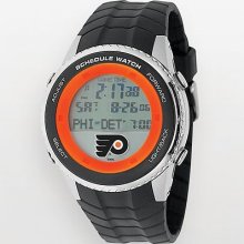 Game Time Philadelphia Flyers Silver Tone Digital Schedule Watch -