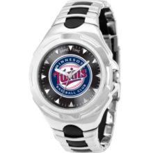 Game Time Watch, Mens Minnesota Twins Black Rubber and Stainless Steel